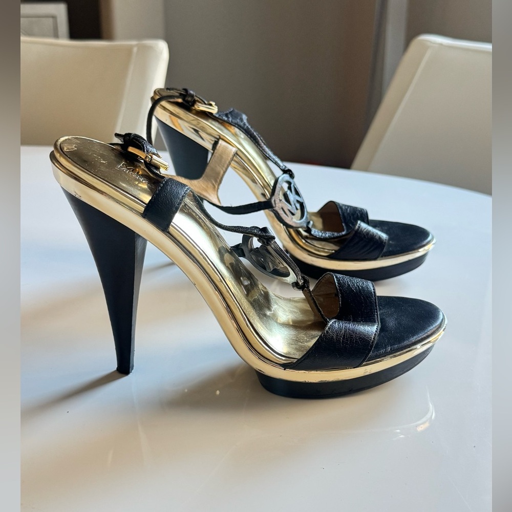 Michael Kors Black and Gold Heels